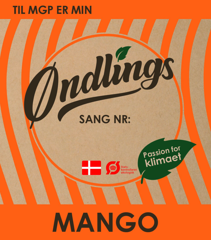 Øndlings mango etiket til MGP
